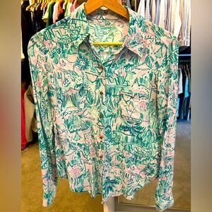 Lilly Pulitzer Sea View Button Up XXS